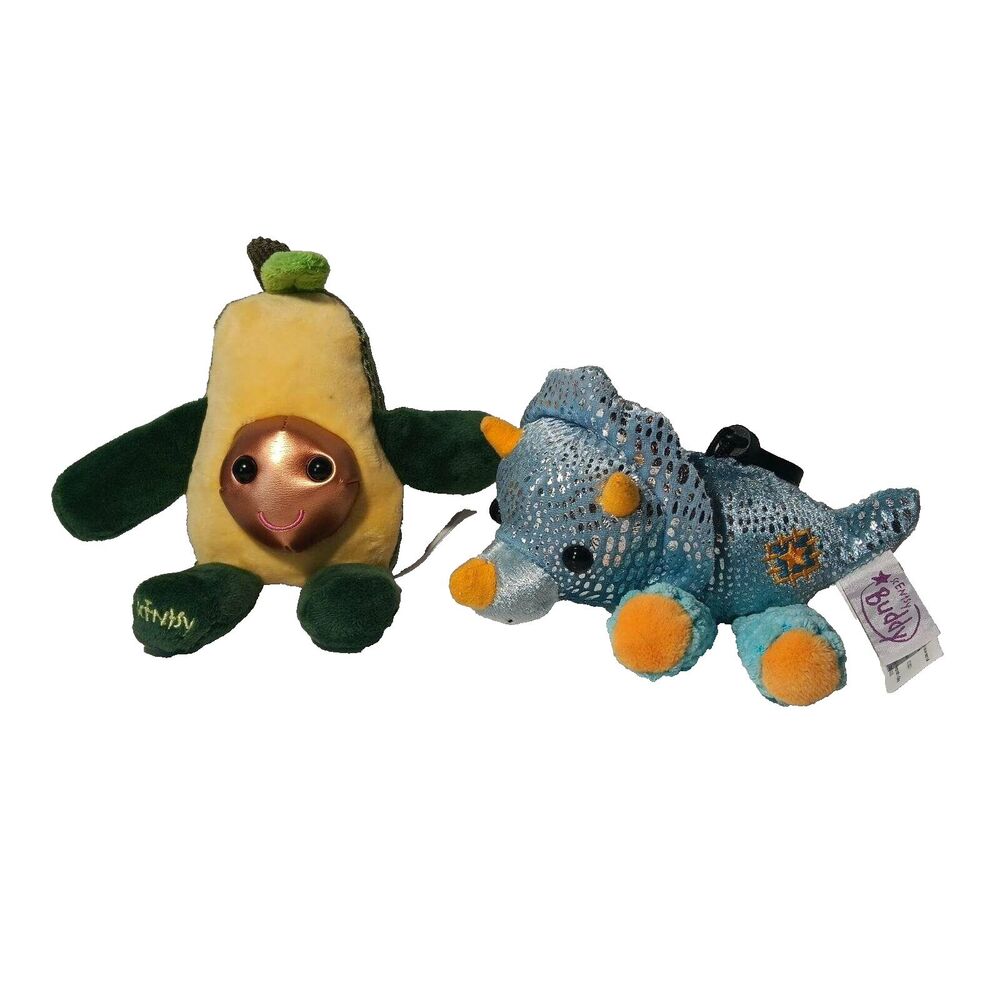 Scentsy Buddy Mini Plush Toy Clip Small Avocado and Triceratops Dino Keychain